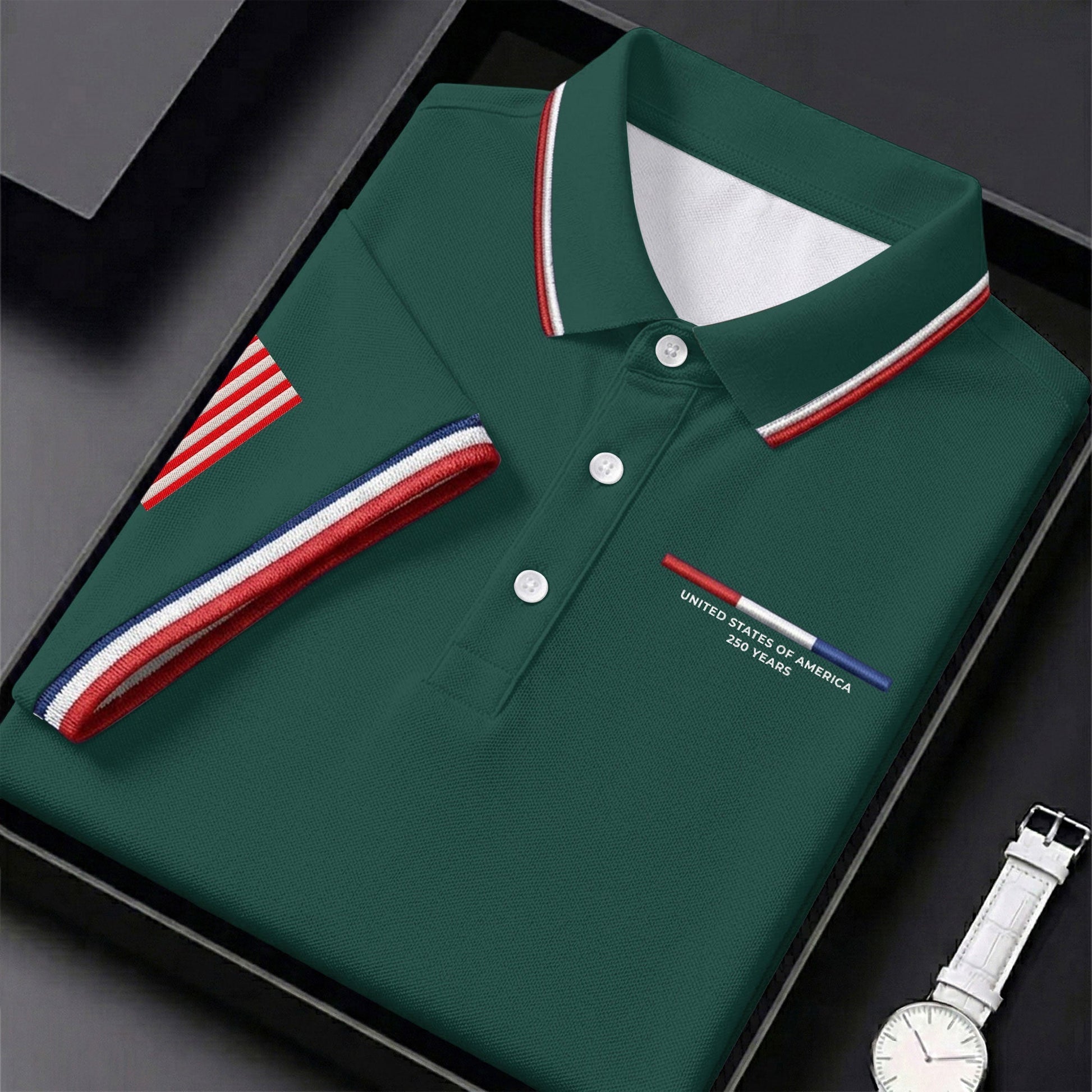 United States Of America 250 Years Green Golf Shirt, Patriotic Golf Shirt, Golf Shirt For Women