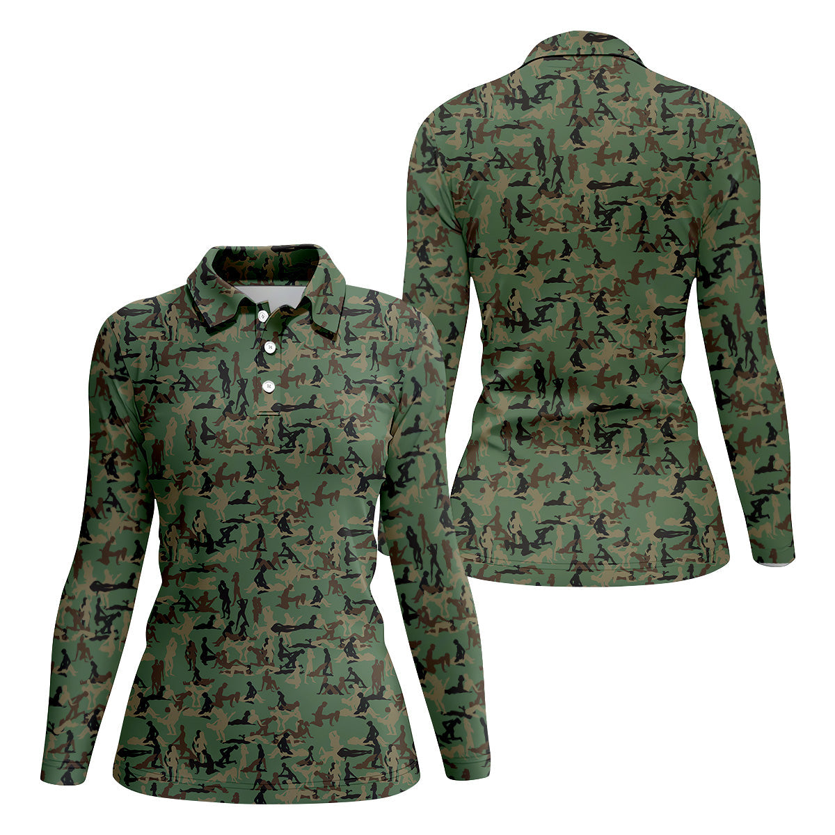 Funny Couple Camo Golf Shirt, Womens Golf Tops, Ladies Golf Polos, Cool Golf Gift