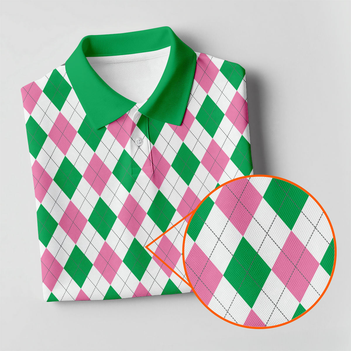 Green Pink Argyle Sleeveless Womens Golf Shirts, Ladies Pink Golf Shirt, Womens Golf Polo Shirt Womens Golf Tops