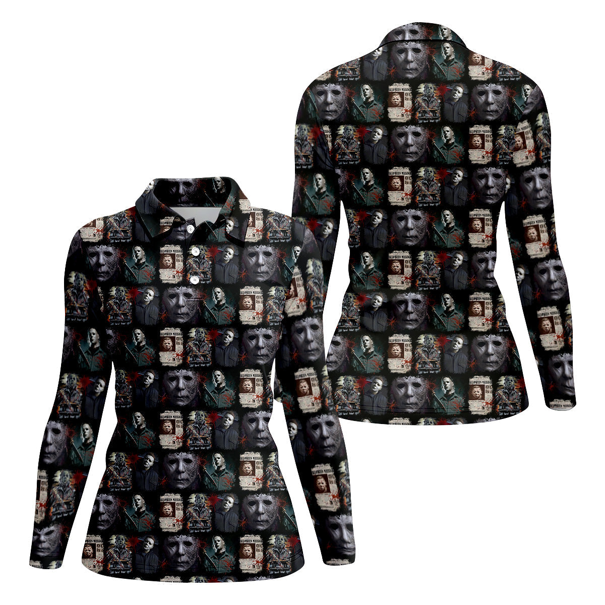 Michael Myers Halloween Funny Golf Shirts Women, Classic Horror Characters Ladies Golf Tops, Horror Movie Shirt