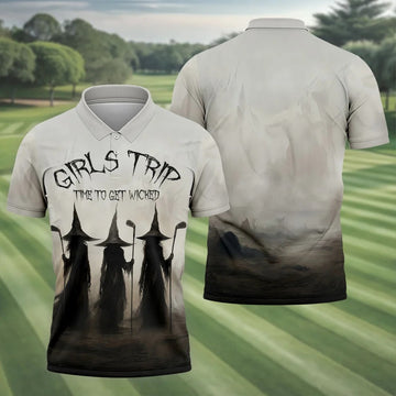 Girls Trip Time To Get Wicked Golf Polo Shirt, Men's Golf Shirt, Hawaiian Golf Shirt