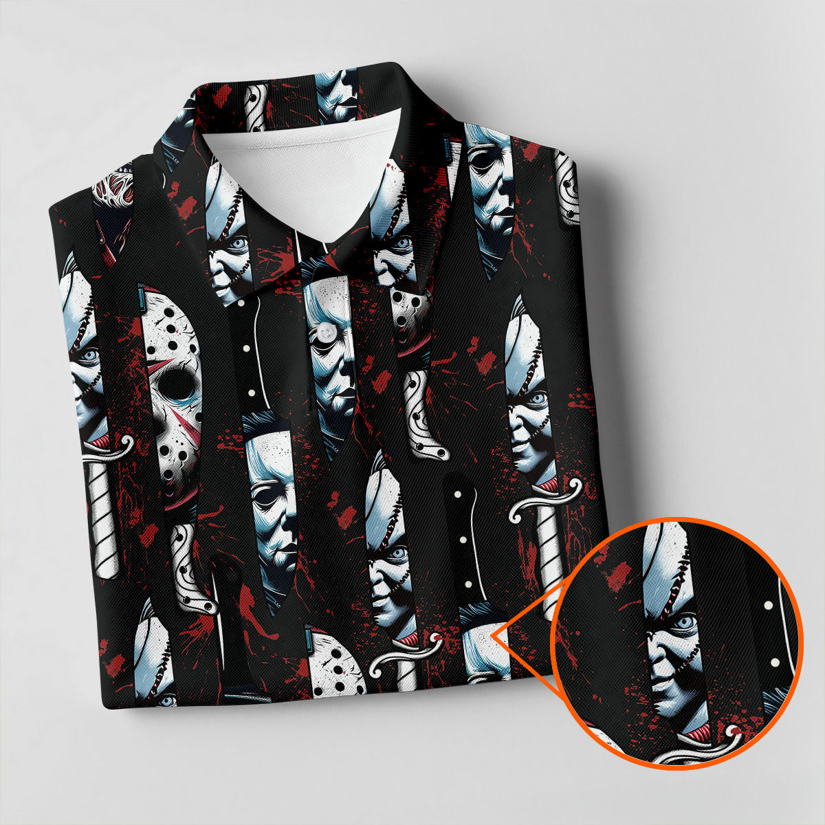 Horror Character Women Golf Shirt, Horror Movie Shirt, Halloween Golf Shirt, Womens Golf Gifts