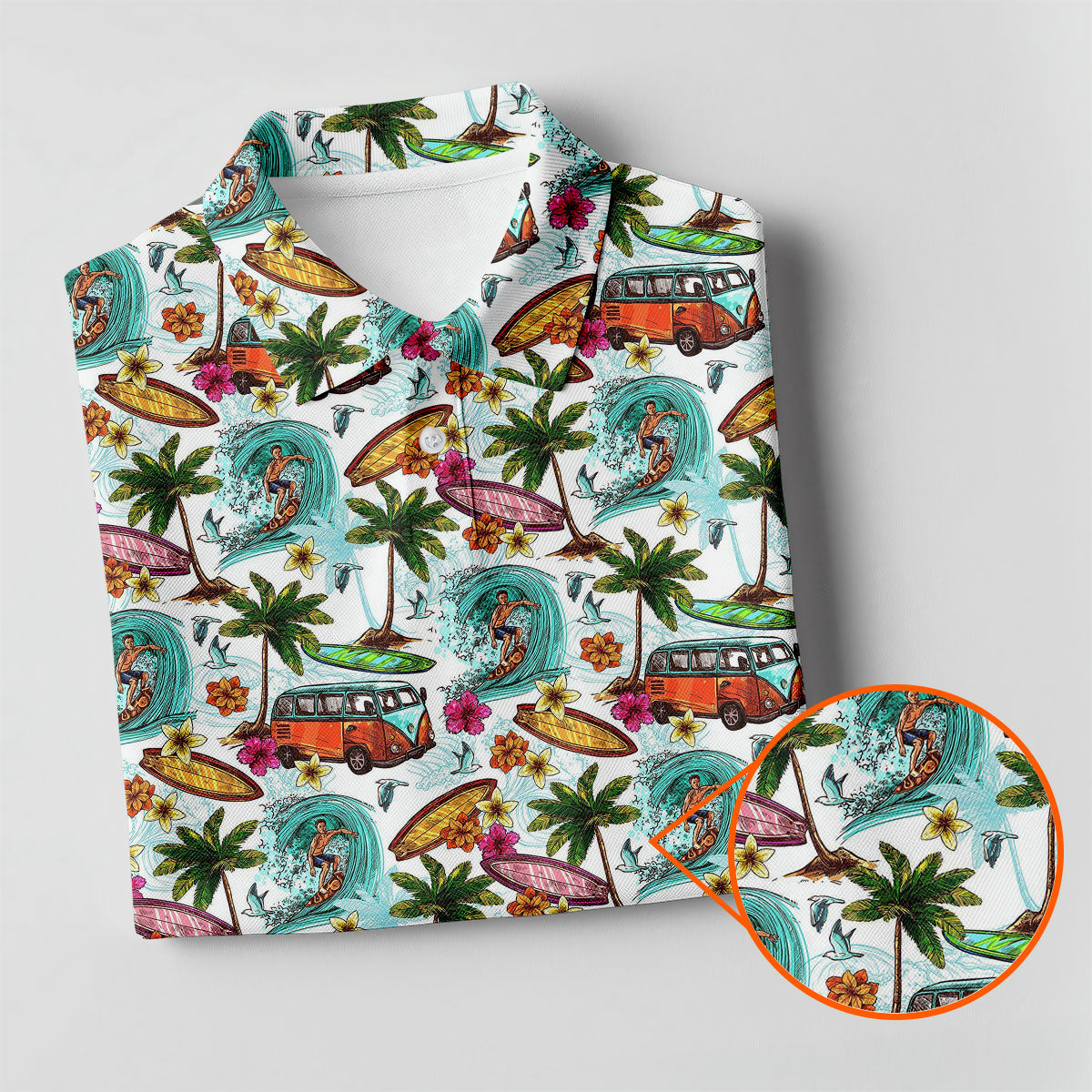 Tropical Trip Big Wave Riders Hawaiian Golf Shirt, Golf Shirt For Women, Golfing Apparel