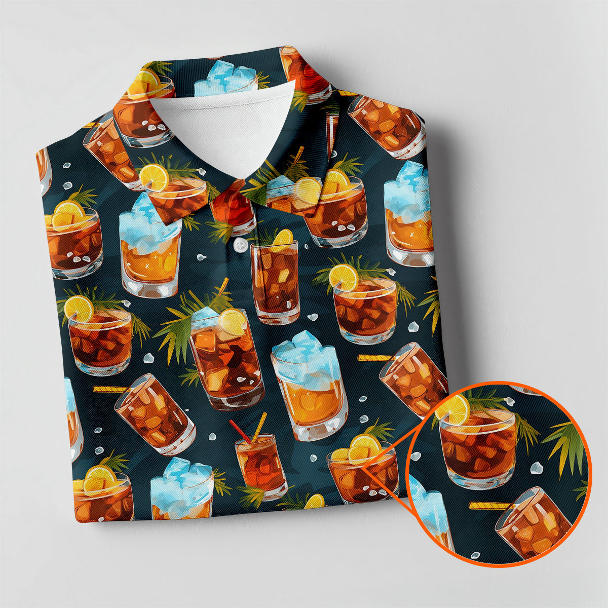 Summer Cocktail Pattern Hawaiian Golf Shirt, Golf Polo For Women, Women's Golf Apparel