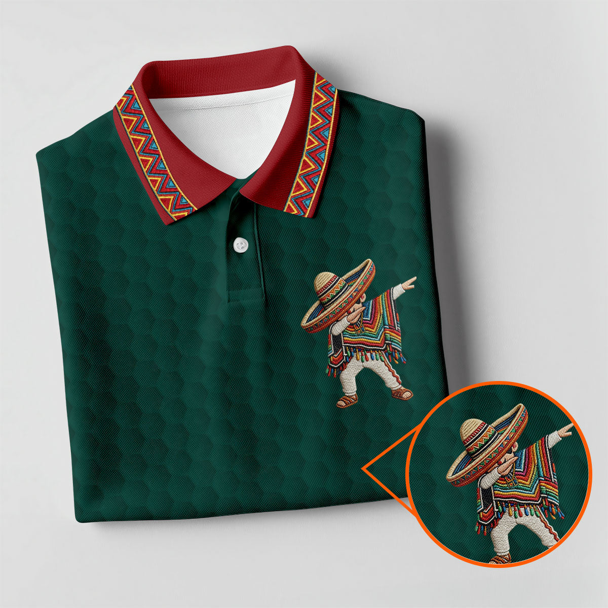 Cinco De Mayo Celebration Golf Ball Pattern Green Golf Shirt, Polo Shirts For Men