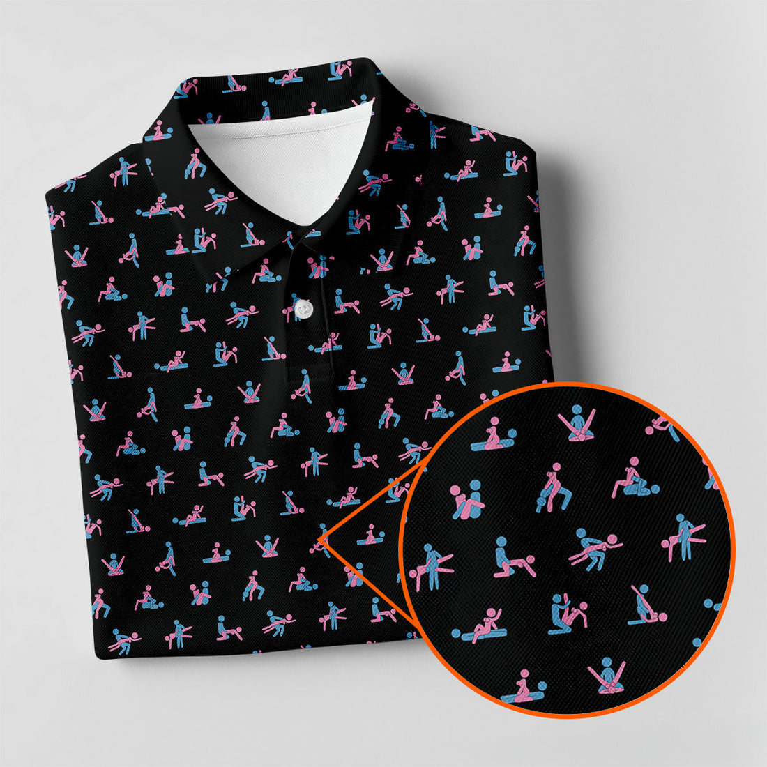 Funny Stick Figure Golf Polo ShirtFunny Position Golf Shirt, Fun Womens Golf Shirts, Ladies Golf Shirt