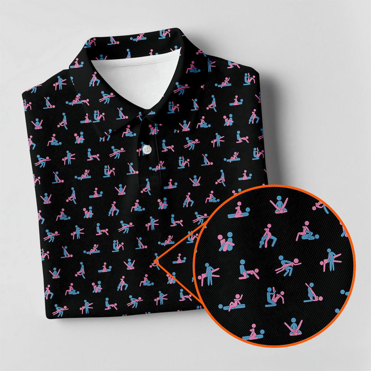 Funny Stick Figure Golf Polo ShirtFunny Position Golf Shirt, Fun Womens Golf Shirts, Ladies Golf Shirt
