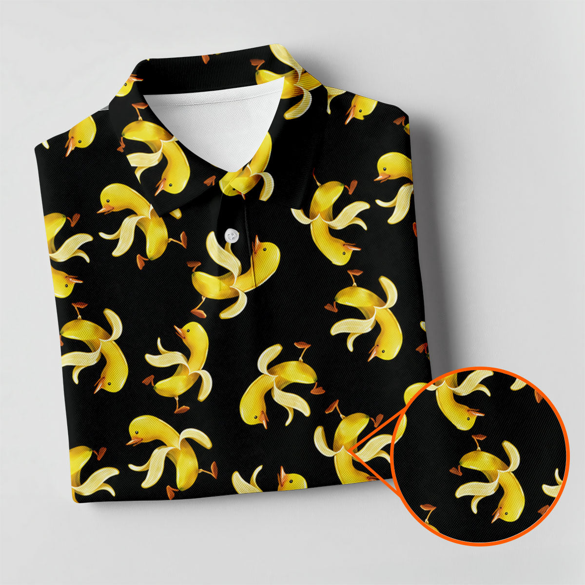 Banana Duck Hawaiian Golf Shirt, Men's Funny Golf Shirts, Polo Shirts For Men