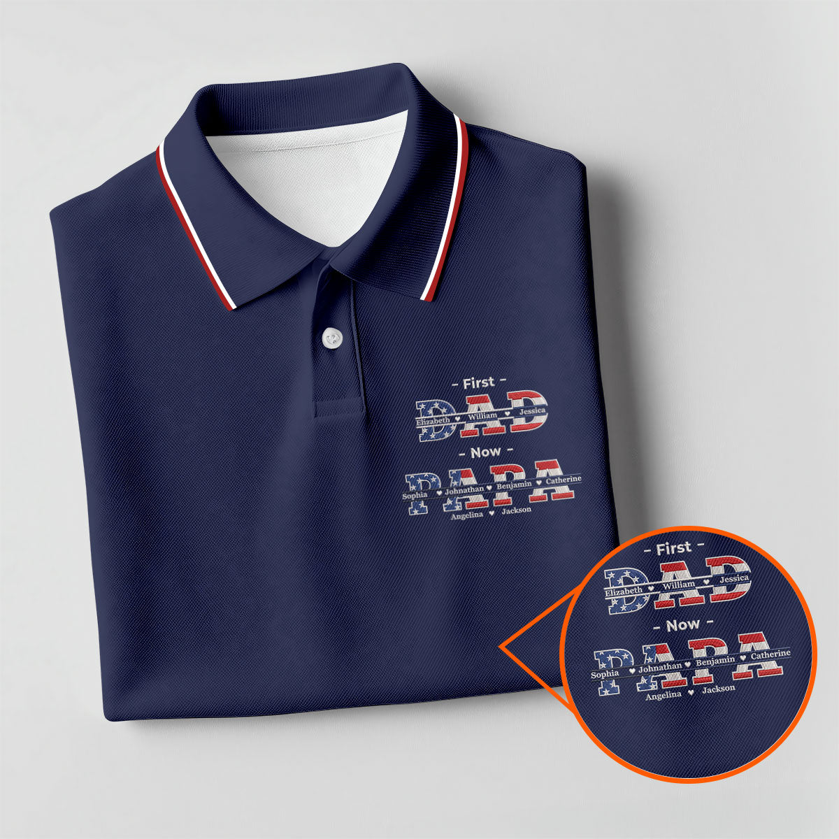 Navy First Dad Now Grandpa Golf Polo Shirt, Women’s Golf Apparel, Golf Shirts For Women