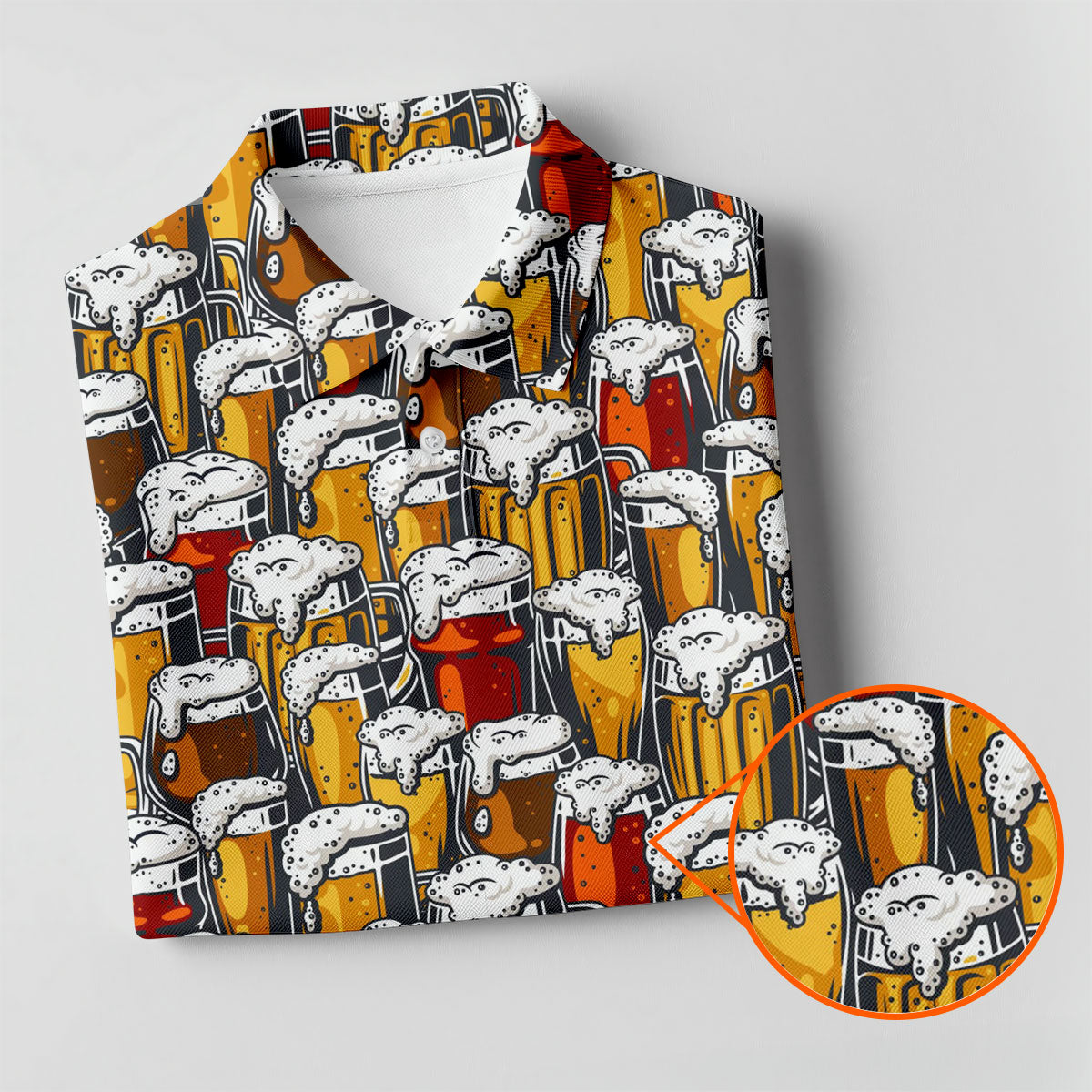 Oktoberfest Beer Glass Pattern Polo Shirt, Golf Shirts For Women, Women’s Golf Apparel