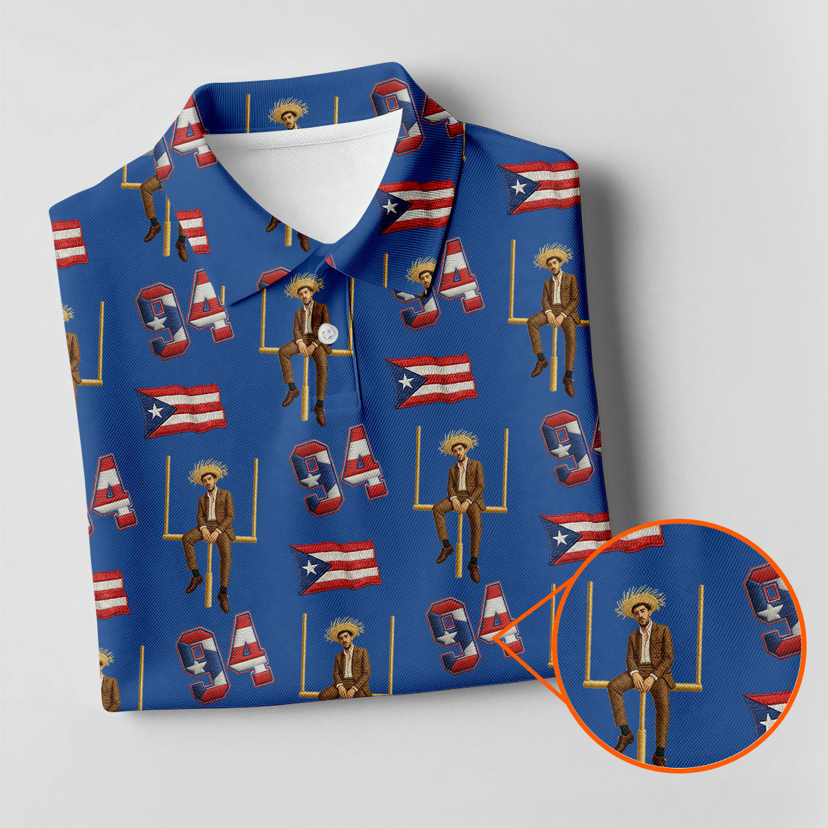 Bad Bunny Benito Bowl Football Theme Blue Polo Shirt Womens, American Football League Gift Ideas For Football Fans