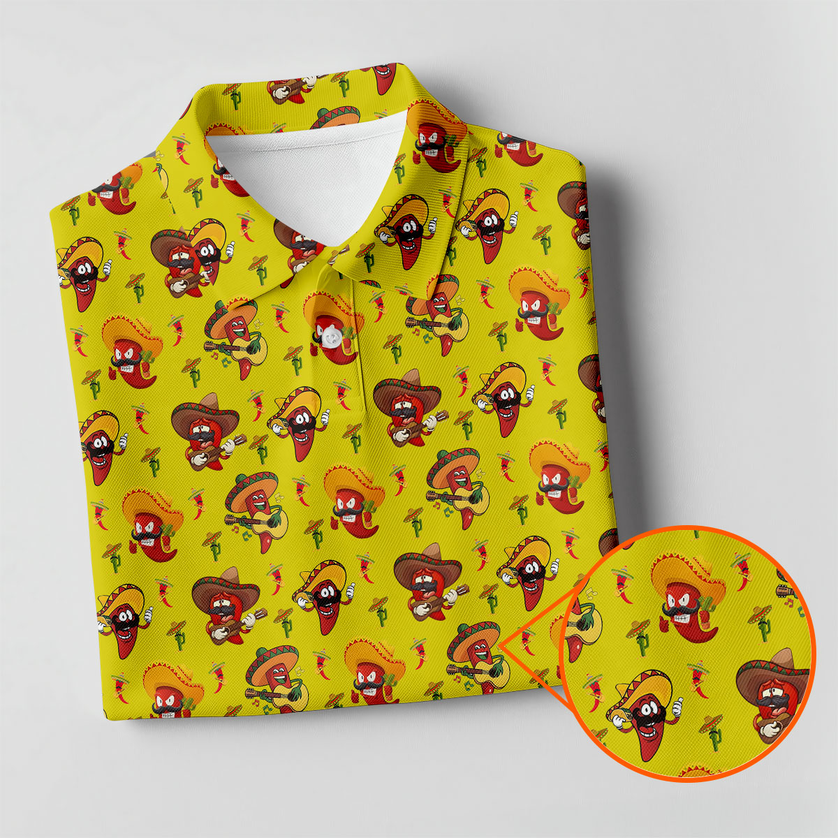 Cartoon Chili Pepper Mexican Sombrero Cinco De Mayo Celebration Fiesta Themed Golf Shirt For Women