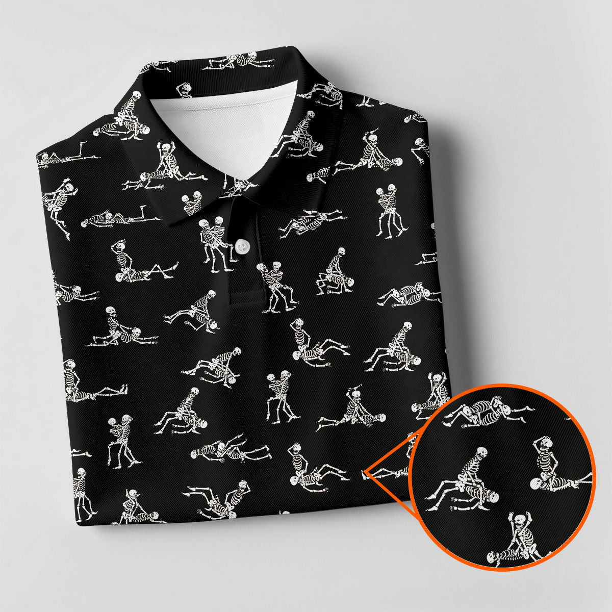 Funny Skeleton Couple Golf Shirt, Halloween Gift Idea, Womens Golf Tops, Ladies Golf Shirts