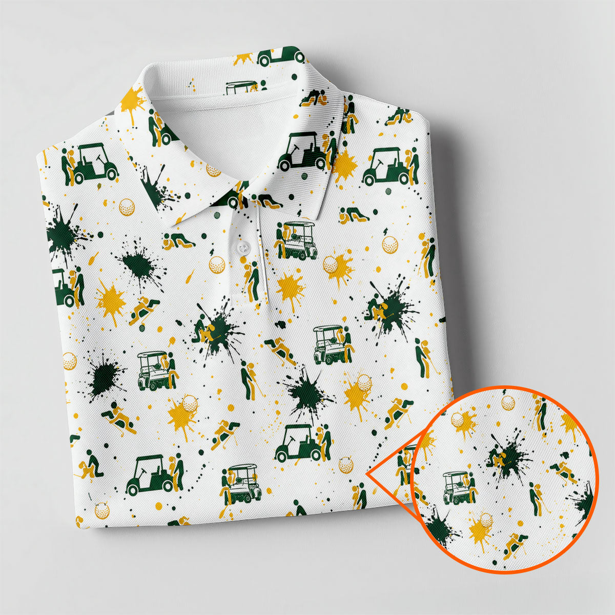 Funny Golf Cart Adult Humor Pattern Polo Shirt, Golf Polo Shirts For Men, Mens Golf Apparel