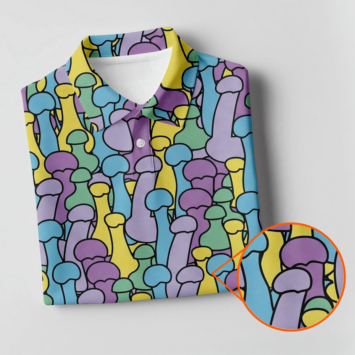 Funny Colorful Adult Humor Pattern Polo Shirt, Golf Shirts For Women, Women’s Golf Apparel