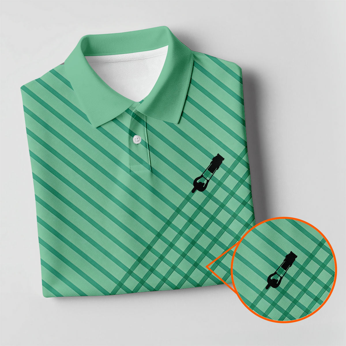 Lawn Mower Logo Cross Pattern Women's Golf Tops, Ladies Golf Shirts, Golfing Apparel