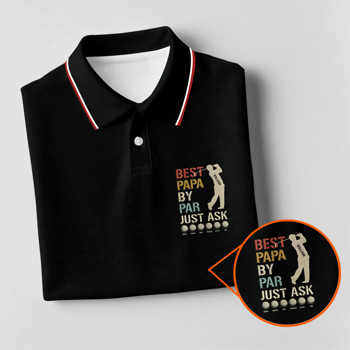 Best Dad Papa By Par Just Ask Father's Day Golf Shirt, Golf Gift For Dad, Polo Shirts For Men