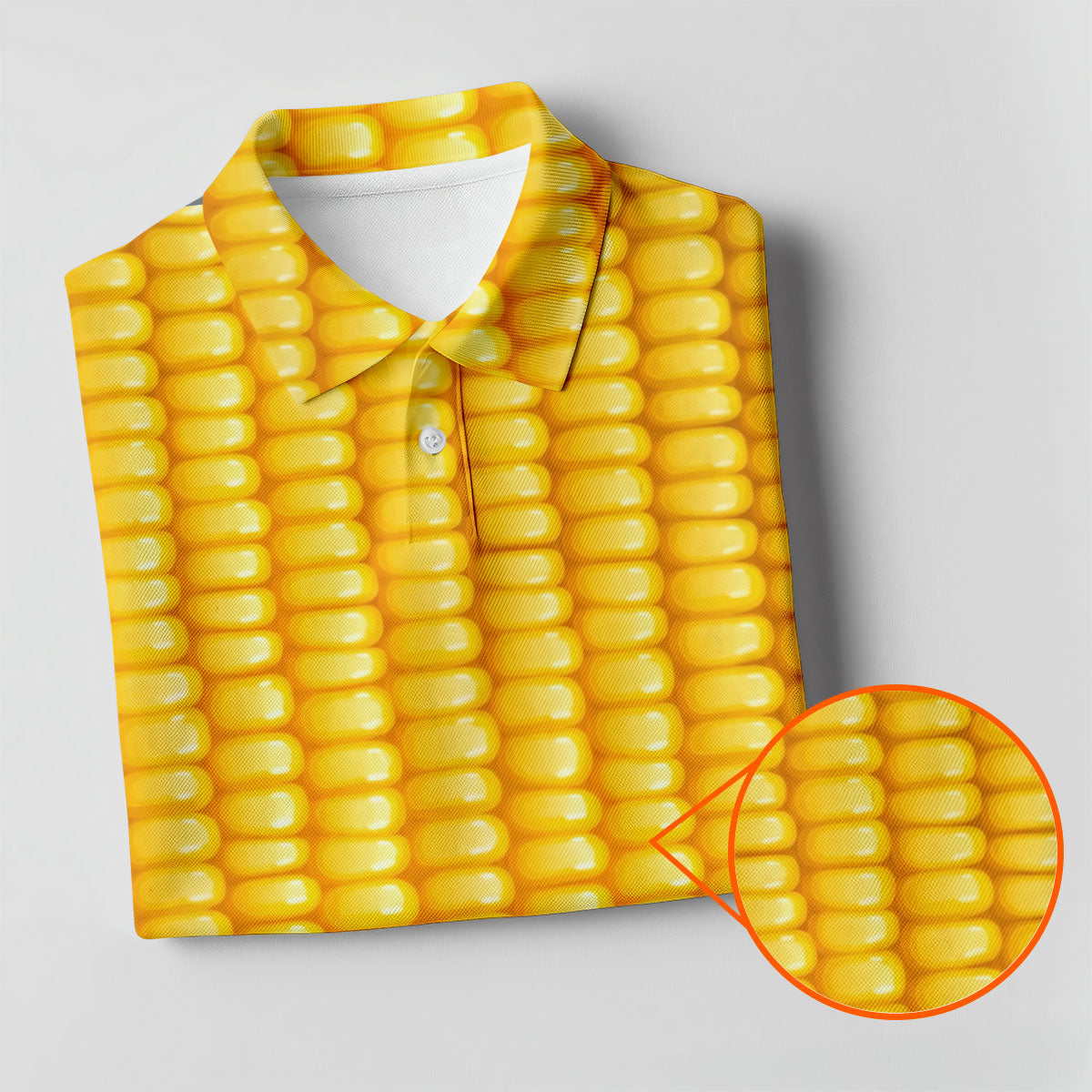 Realistic Sweet Corn Cob Print Design Hawaiian Golf Shirt, Golf Shirts For Men, Polo Shirts For Men