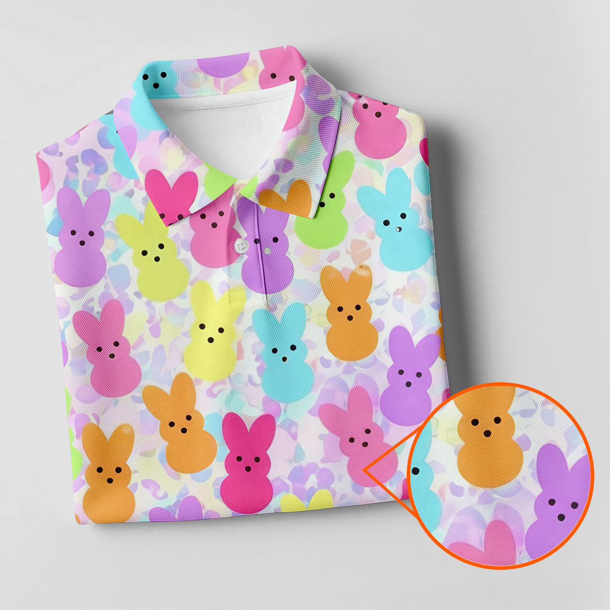 Pastel Easter Peeps Women Golf Top, Cute Golf Outfit, Fun Women's Golf Shirts, Ladies Golf Shirts