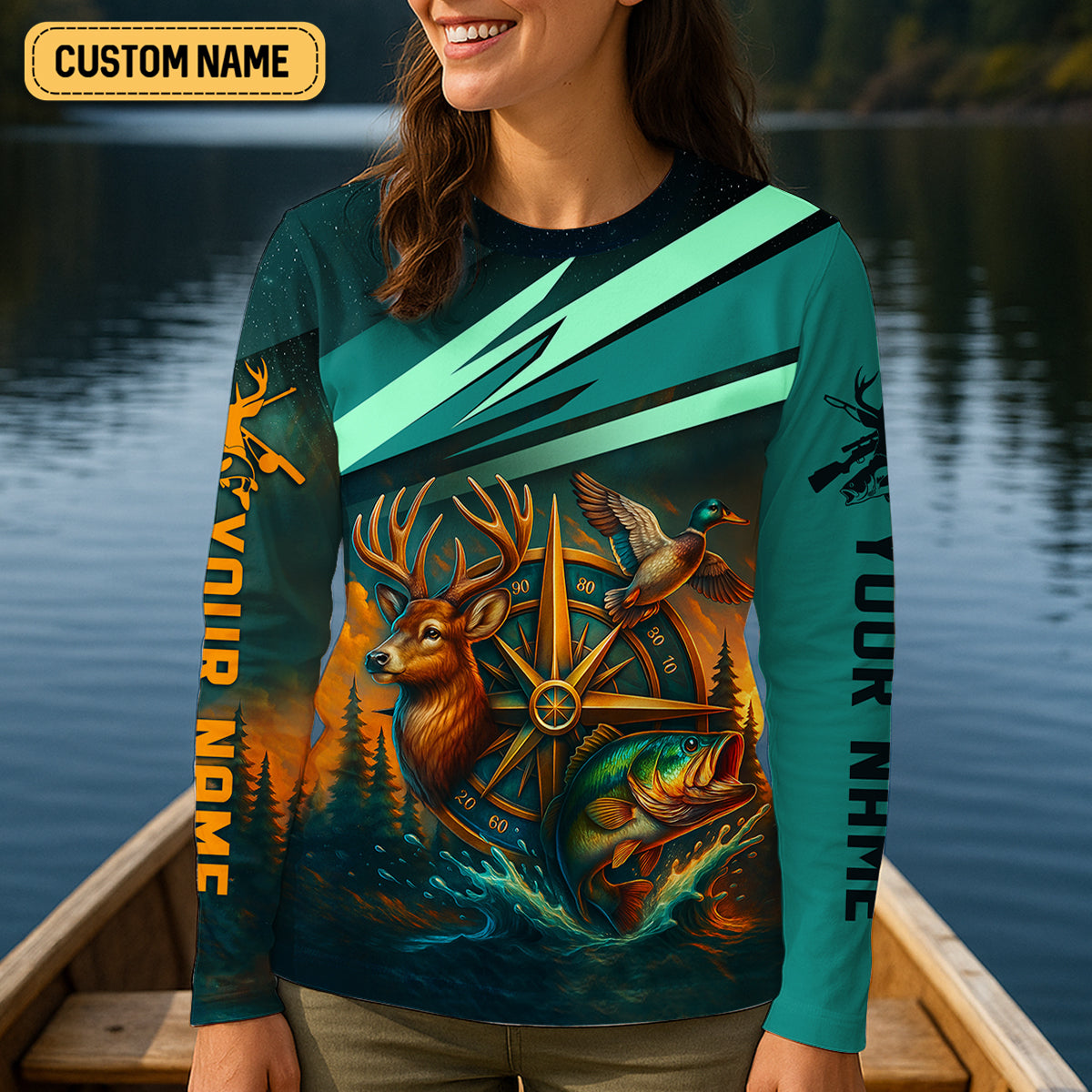 Fishing Solves Most Of My Problems Sky Star Pattern Fishing UPF Shirts, Fishing And Hunting Women SPF Shirt