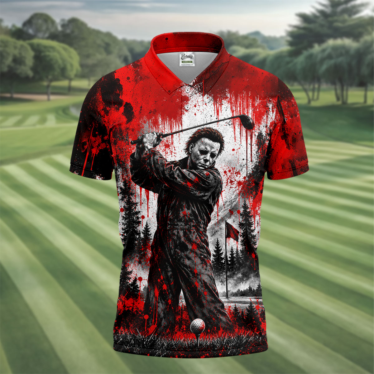 You Can't Kill Bogeyman Halloween Horror Character Polo Shirt, Golf Polo, Mens Golf Shirts
