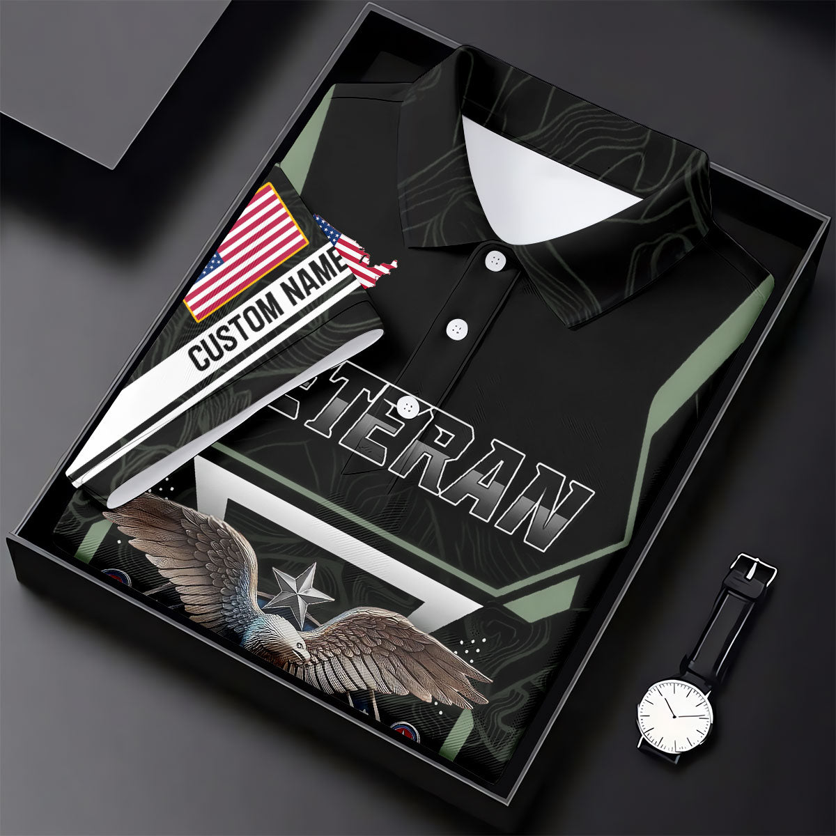 Personalized Veteran America 250 Polo Shirt Gray Accent, Women’s Golf Polo, Ladies Golf Shirts