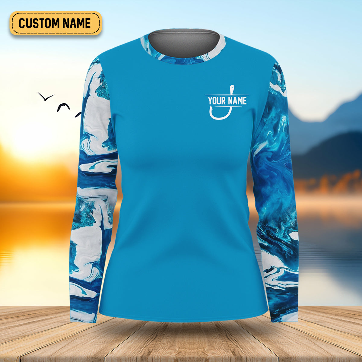 Blue Fishing Shirt For Women, Fishing Gift Ideas, Female Fishing Shirts