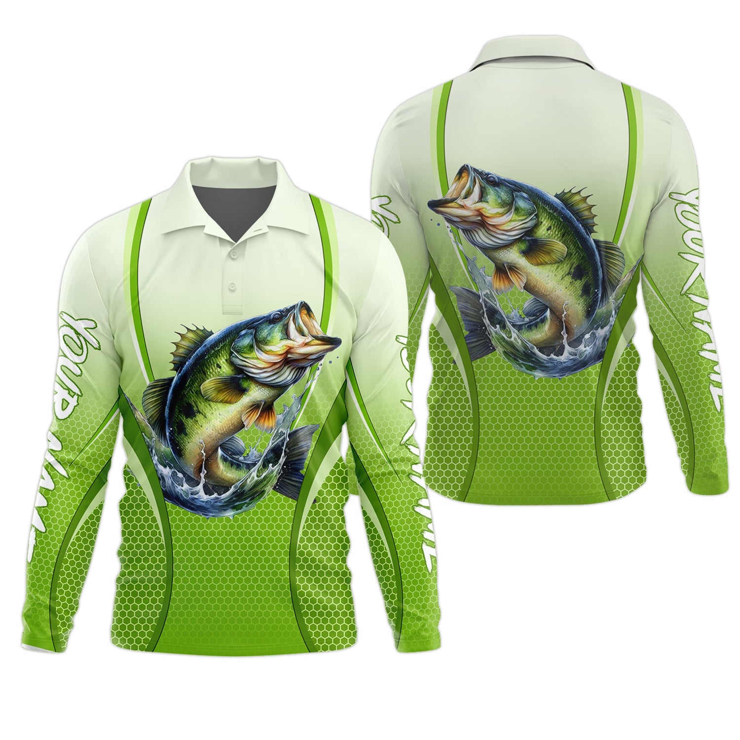 Largemouth Bass Fishing, Hooded UPF Shirt, Long Sleeve Fishing Shirts, Best Fishing Gifts