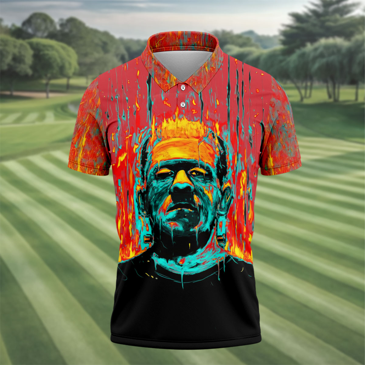 Horror Character Halloween Polo Shirt, Hawaiian Golf Shirt, Golf Shirts For Men