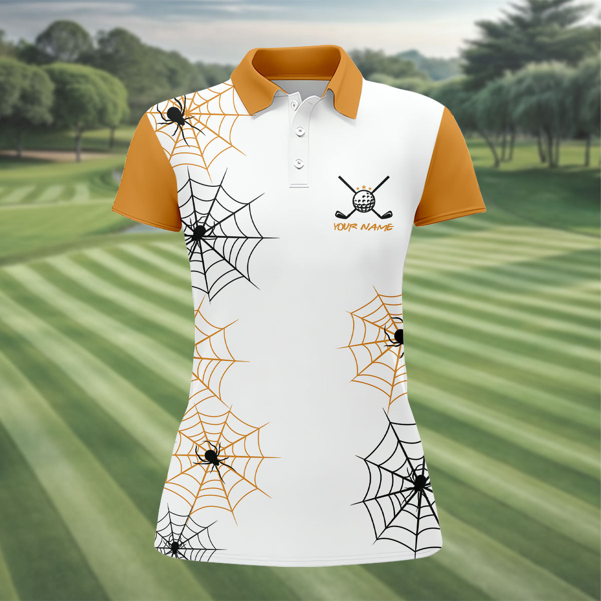 Custom Name Halloween Horror Character Golf Shirt, Golf Shirts For Women, Printed Golf Shirt