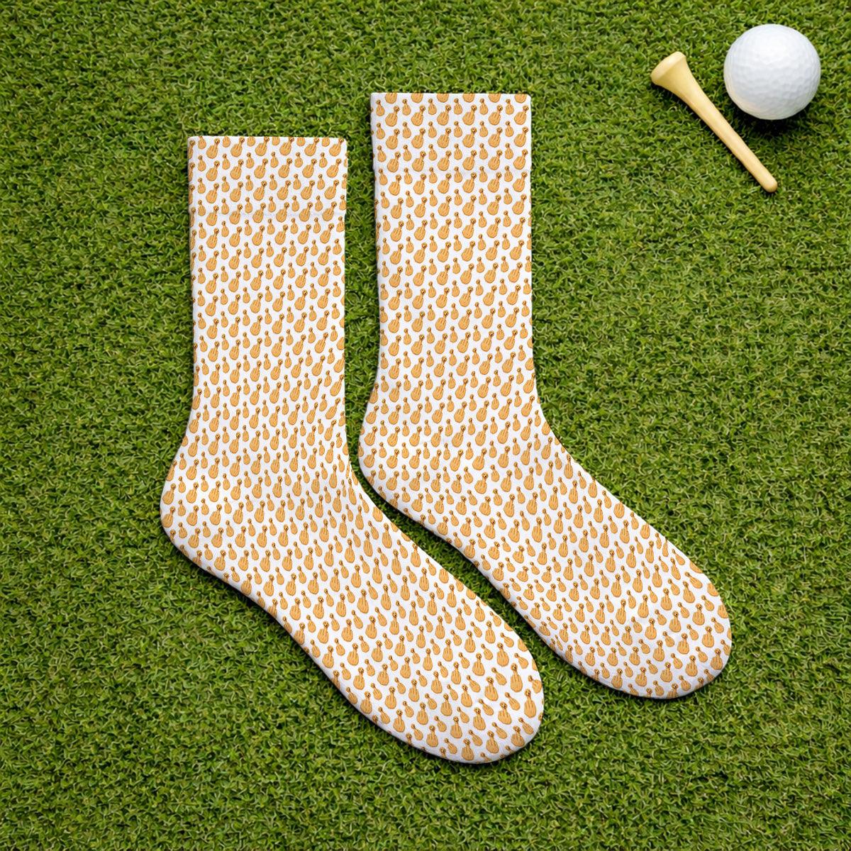 Golden Retriever Middle Finger Golf Socks, Funny Dog Pattern Golf Sock, Crazy Golf Gift For Golfer