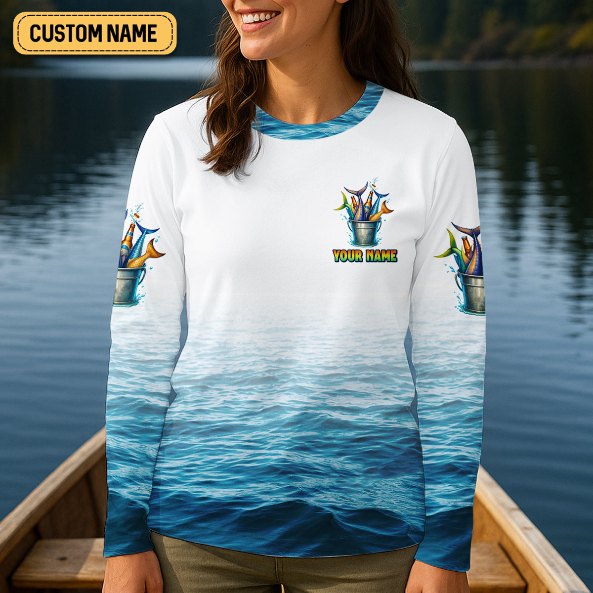 I Rescue Fish From Water And Beer From Bottle Fishing UPF Shirts, Fishing Shirt For Women, Female Fishing Shirts
