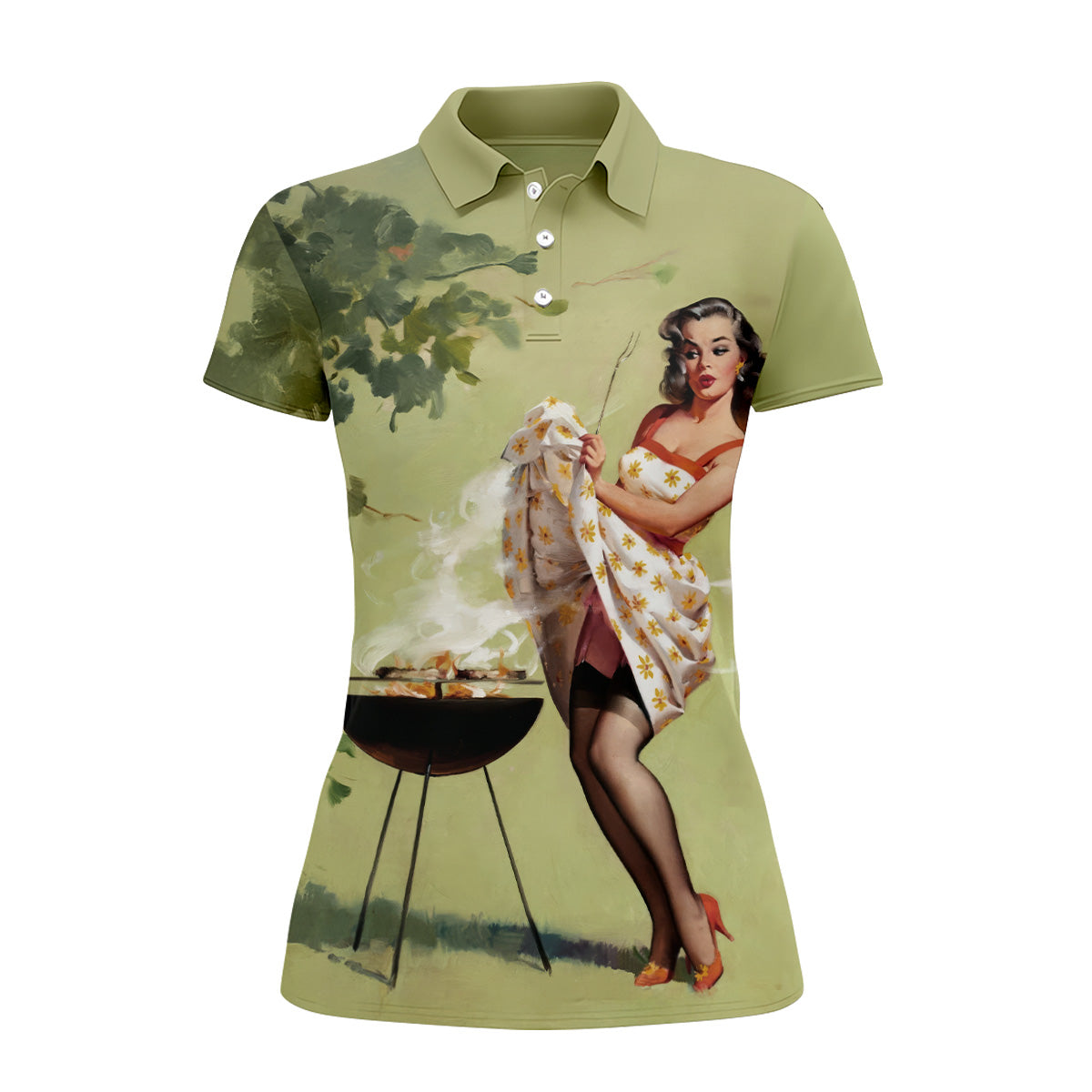 Hot Beauty Fun Women's Golf Shirts, Retro Golf Shirt, Golf Shirt For Women, Ladies Golf Shirts