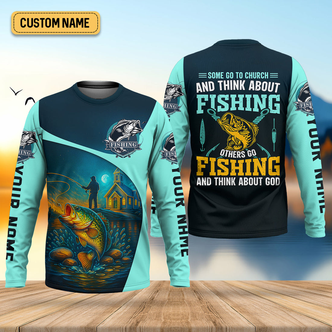 Some Go To Church And Think About Fishing Christian Fishing SPF Shirt For Men, Fisherman Gift, Men's Fishing Shirt
