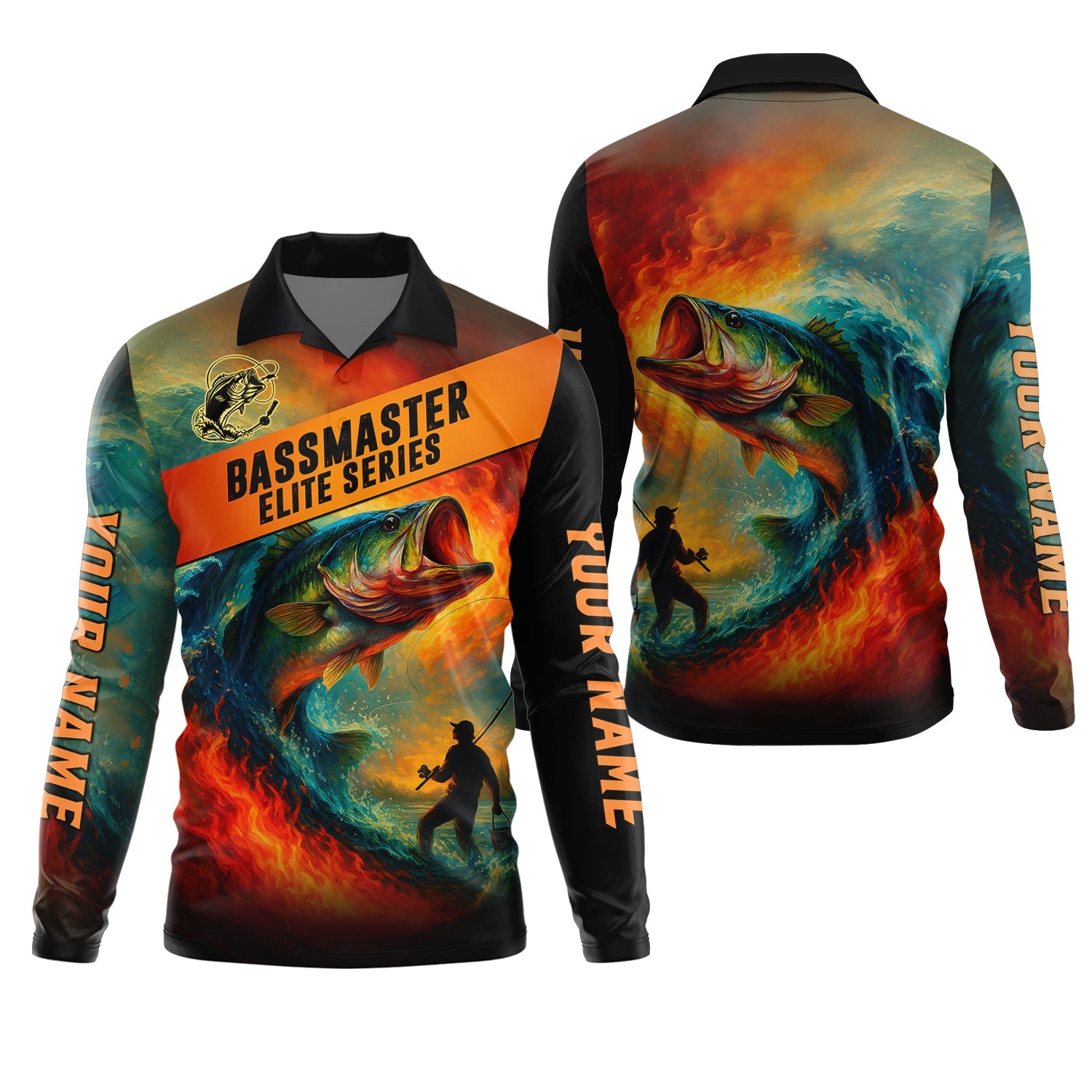 Bass Masters Elite Fishing UPF Shirts, Long Sleeve Fishing Shirts, Fishing Shirts For Men