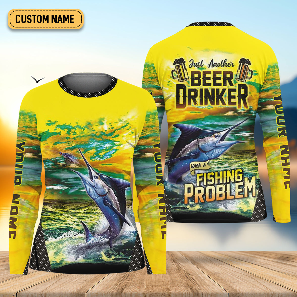 Just Another Beer Drinker With A Fishing Problem Women's Fishing Shirt, UPF Fishing Shirt, Fishing Gifts For Women