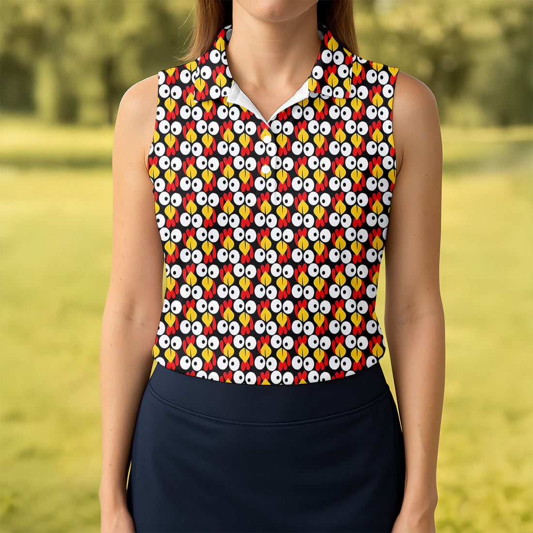 Funny Turkey Thanksgiving Ladies Golf Tops, Fun Women's Golf Shirts, Ladies Golf Polos, Golfing Apparel
