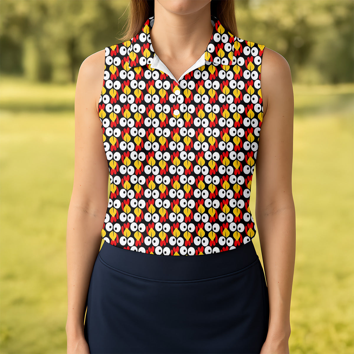 Funny Turkey Thanksgiving Ladies Golf Tops, Fun Women's Golf Shirts, Ladies Golf Polos, Golfing Apparel