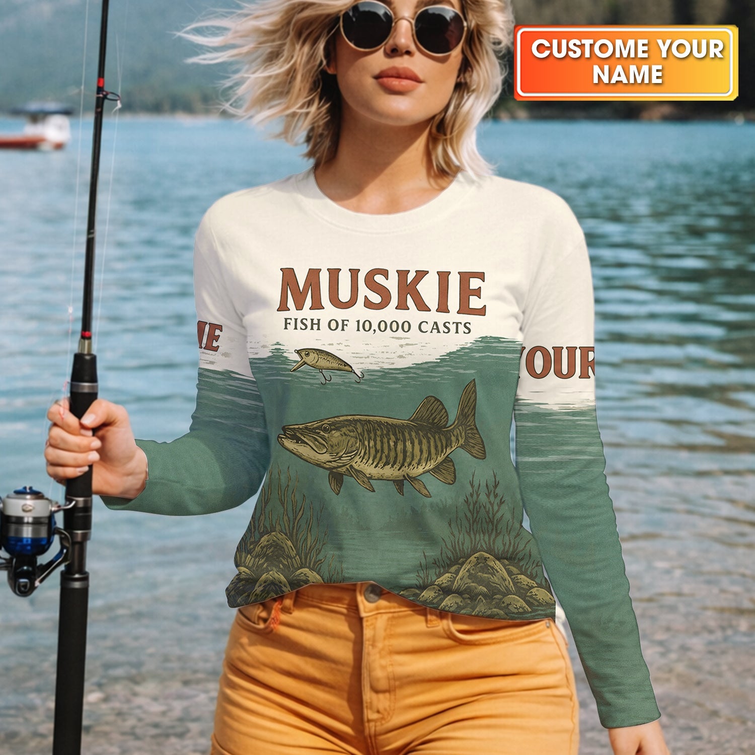 Muskie Fish Of 10000 Casts Vintage Fishing Shirt, Fishing UPF Shirts, Women Fishing Shirt
