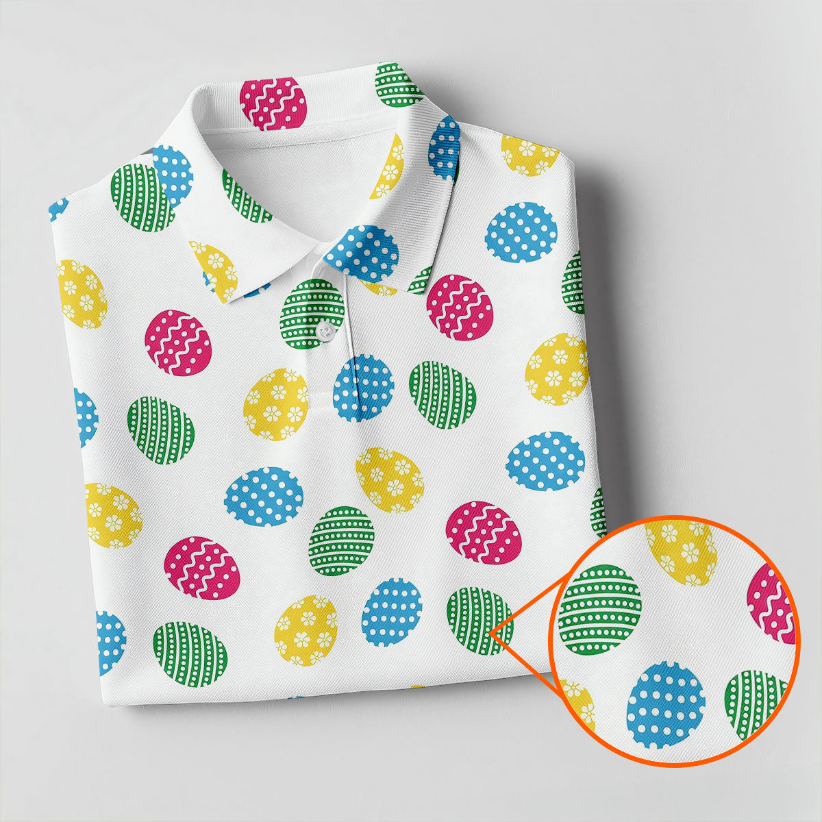 Colorful Easter Eggs White Golf Shirt, Cute Golf Outfit, Ladies Golf Shirts, Women's Polo Shirt