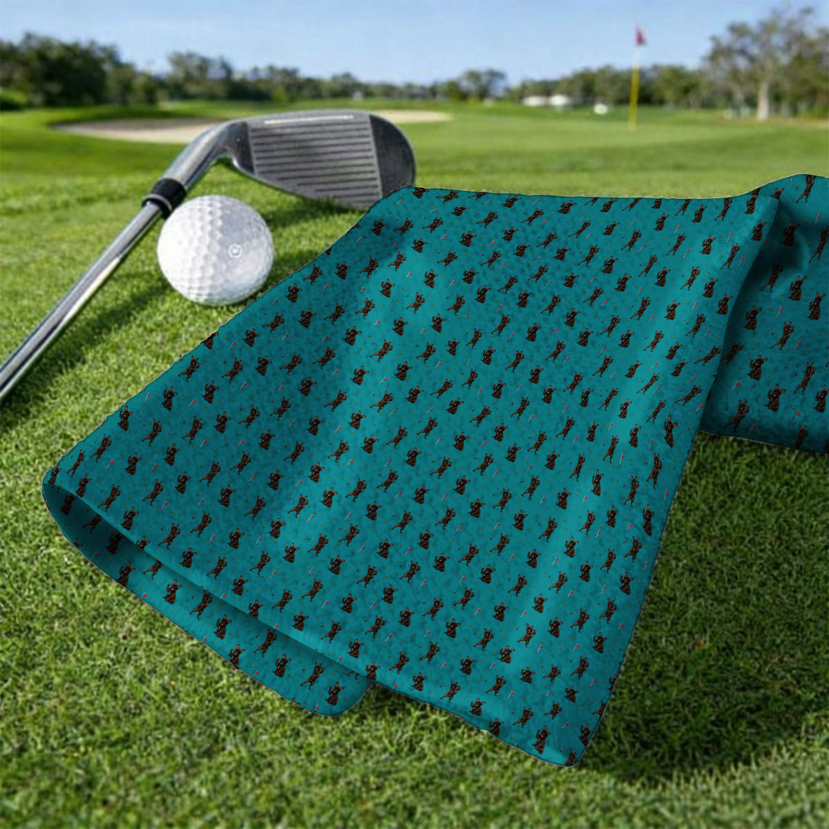 Frenchie Golf Towel, French Bulldog Pattern Towels, Funny Golf Gift For Golfer