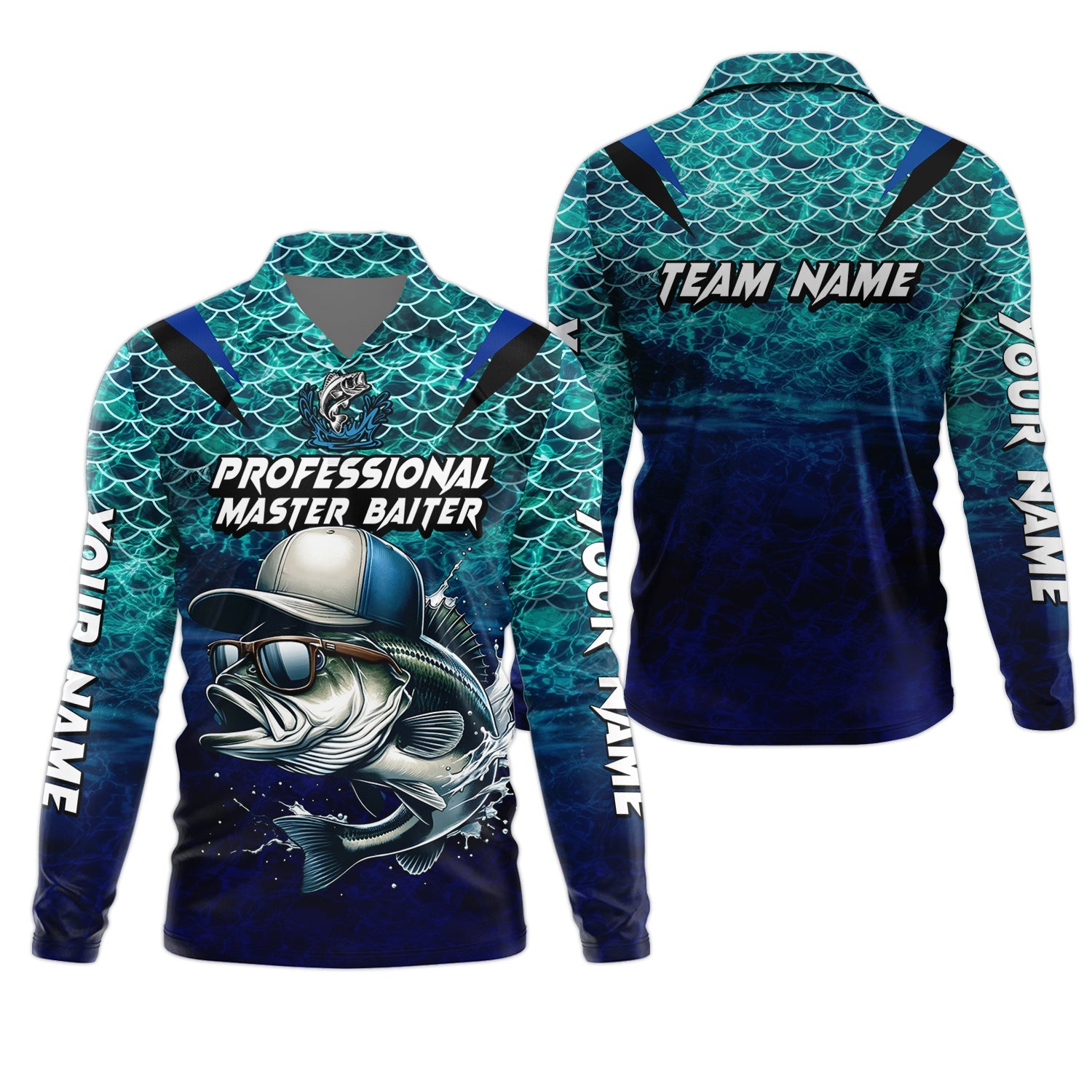Bass Fishing UPF Shirts, Long Sleeve Sun Shirt, Camo Long Sleeve Shirt, Fishing Shirts For Men