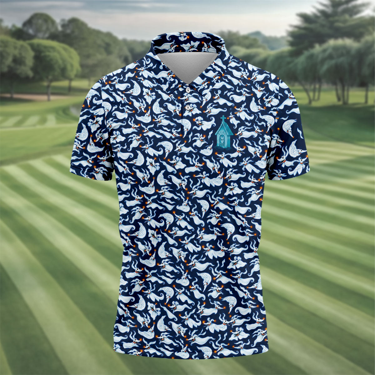 Halloween Green Witch Horror Character Polo Shirt, Polo Shirts For Men, Mens Golf Shirts