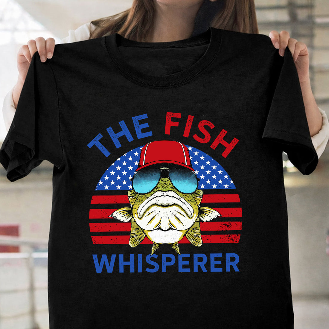 The Fish Whisperer Bass Fishing Patriotic 4th Of July Funny Fishing Shirt, 250th Anniversary Fishing T-Shirts