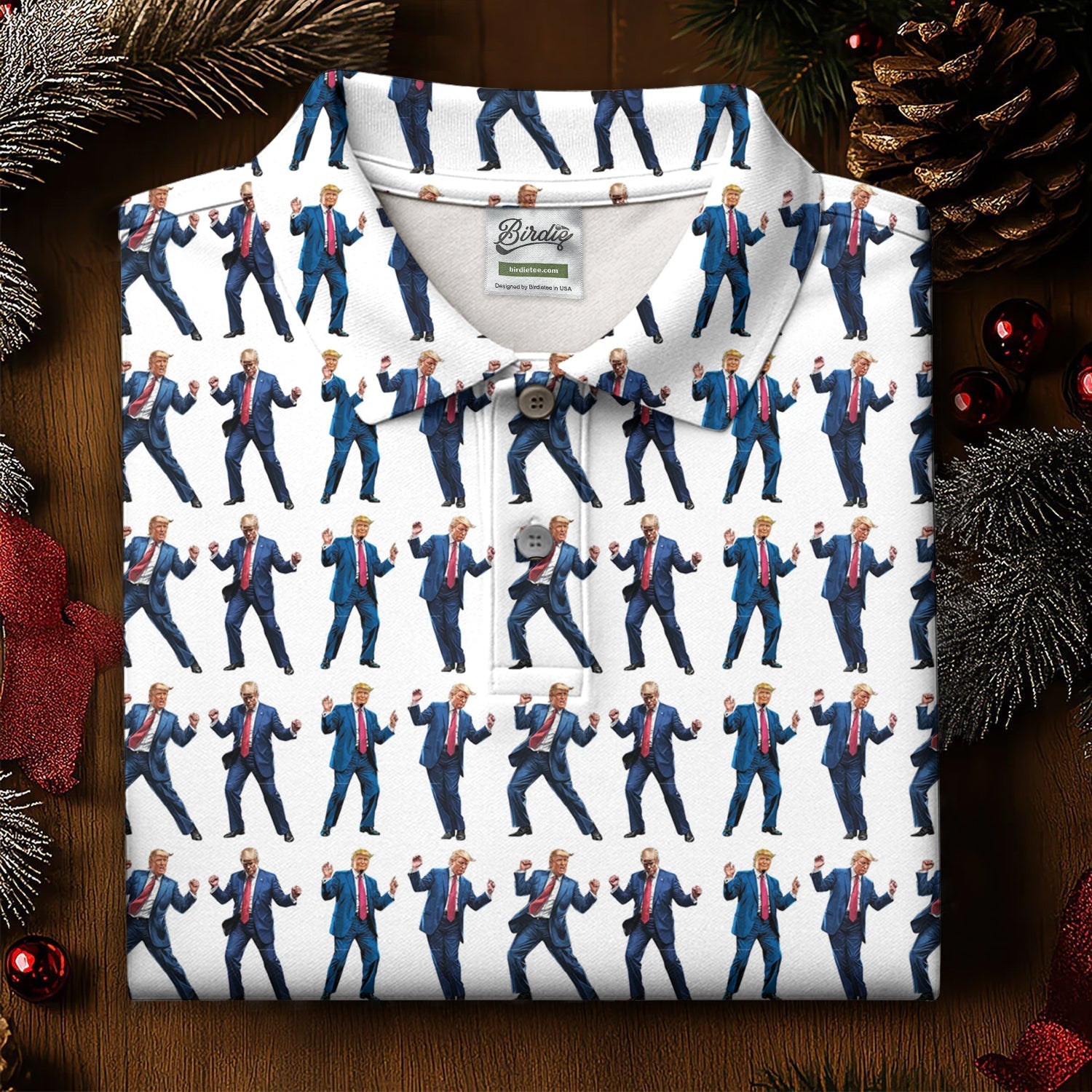 Christmas Trump Dancing Golf Tops For Women, Christmas Golf Polos Shirt, Women Golf Apparel