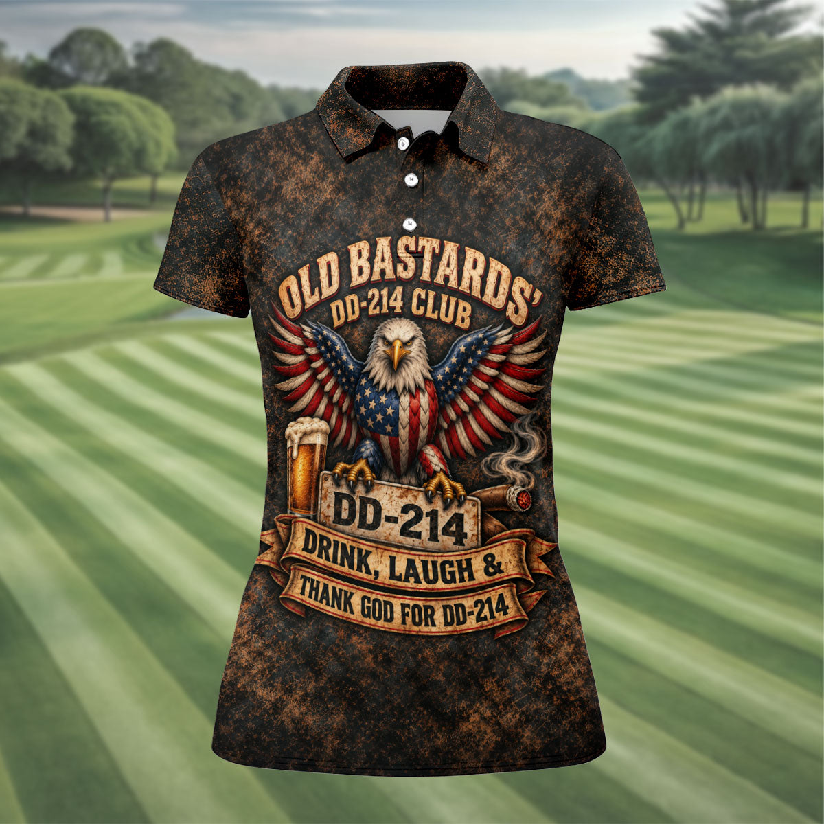 Old Bastards DD-214 Club Eagle Golf Polo Shirt, Womens Golf Polo, Veterans Day Shirt