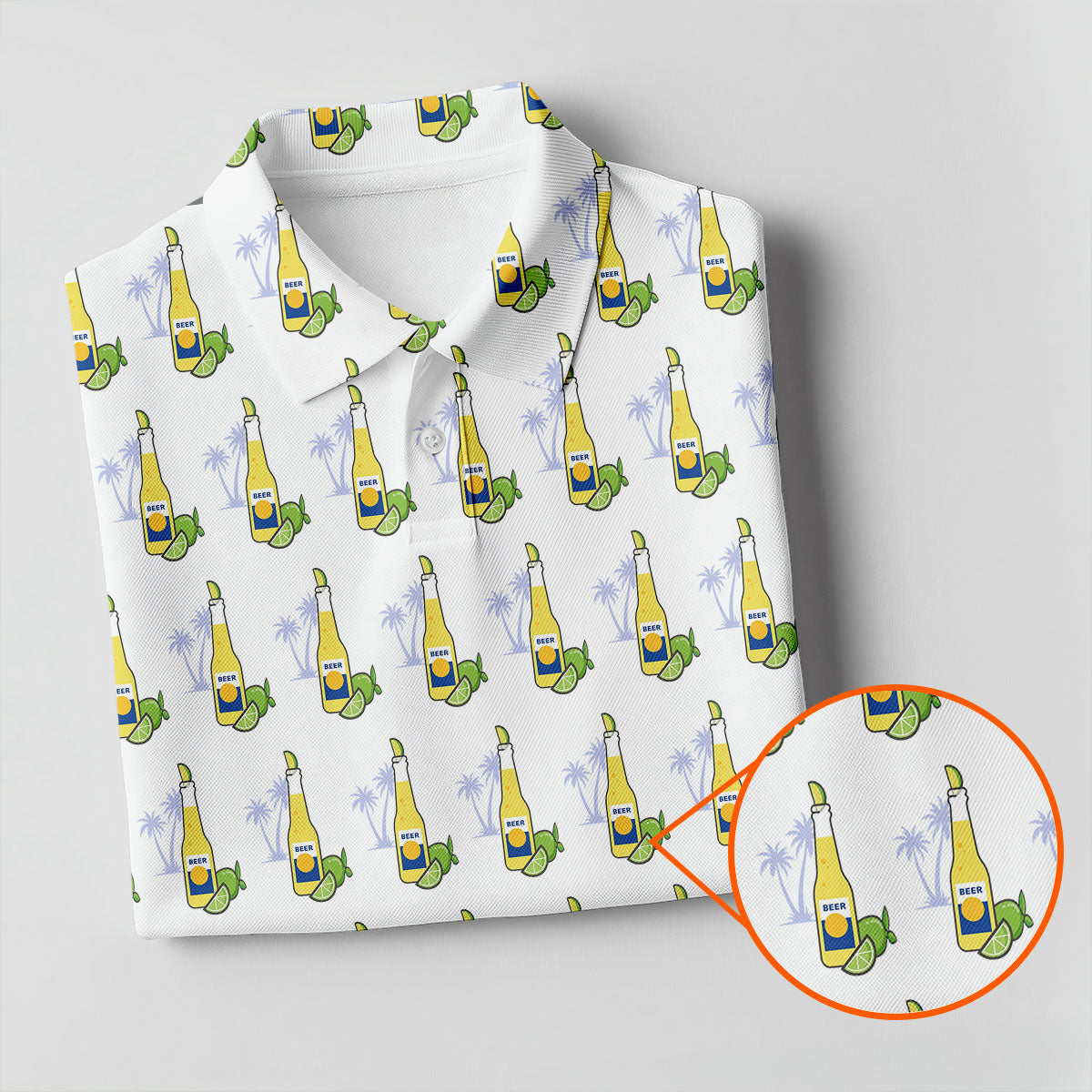 Beer And Lime Palm Tree Pattern Tropical Golf Shirt, Women's Golf Tops, Ladies Golf Shirt