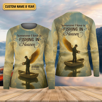 Fishing In Heaven Fishing UPF Shirts, Fishing Memorial Women SPF Shirt, Female Fishing Shirts