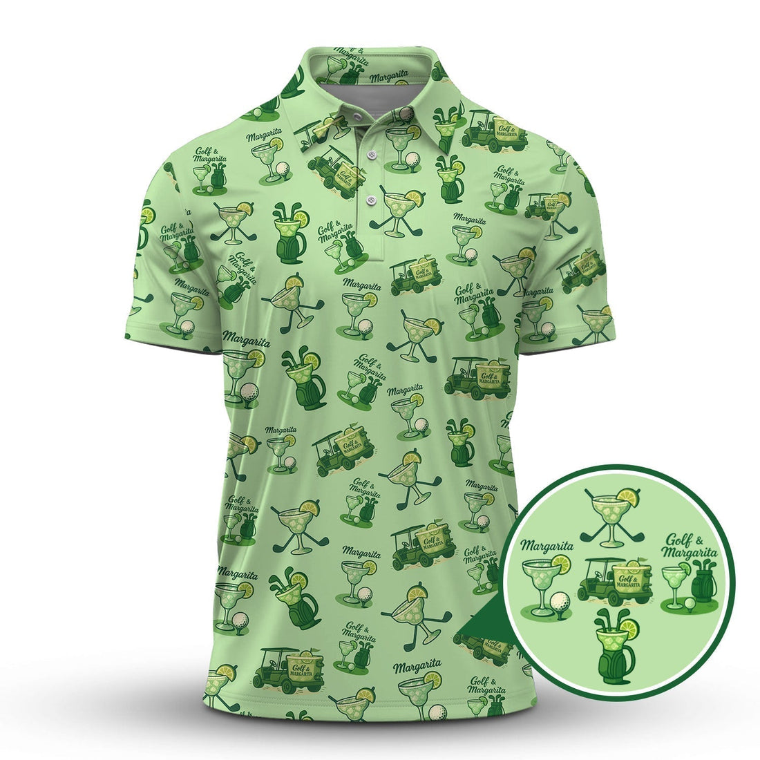 Ladies Golf Pattern Polos, Golf & Margarita Women's Golf Shirt, Cocktail And Golf Shirts For Golfers