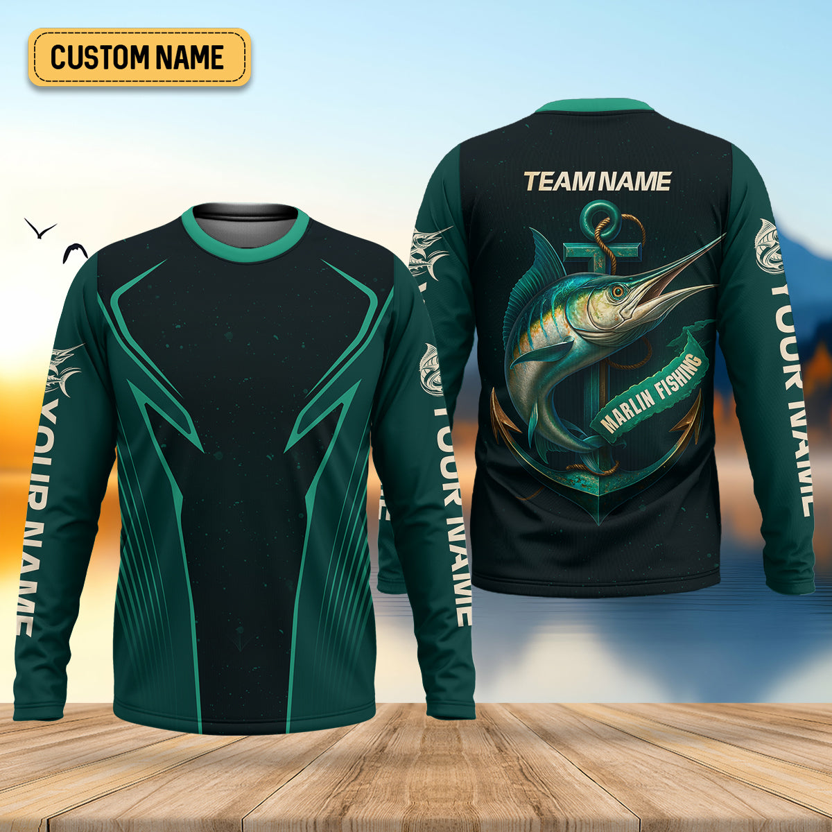 Blue Marlin Fishing Team Shirt, Fishing Jersey, SPF Shirt For Men, Gift For Fisherman, Fishing Shirts